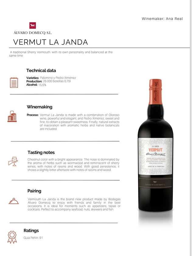 La Janda Vermut Alvaro Domecq Vermouth